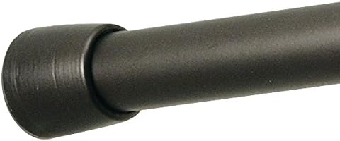 iDesign Cameo Metal Tension Rod, Adjustable Customizable Curtain Rod for Bathtub, Shower Stall, Closet, Doorway, 43-75 Inches,Dark Bronze