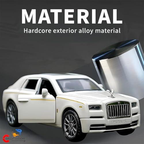 Image of Rolls Royce 1:36 Scale Toy Car | Pull Back Action Vehicles | Diecast Exclusive Zinc Alloy Metal Model Car for Kids | Openable Doors with Lights & Sound Toy Car for Boys & Collectors