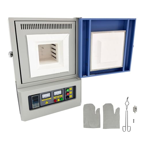 BEILOCKERY Programmable Muffle Furnace 1200℃, 110V 2.5KW Compact Electric Furnace with Timer & Digital Control for Precision Thermal Processing