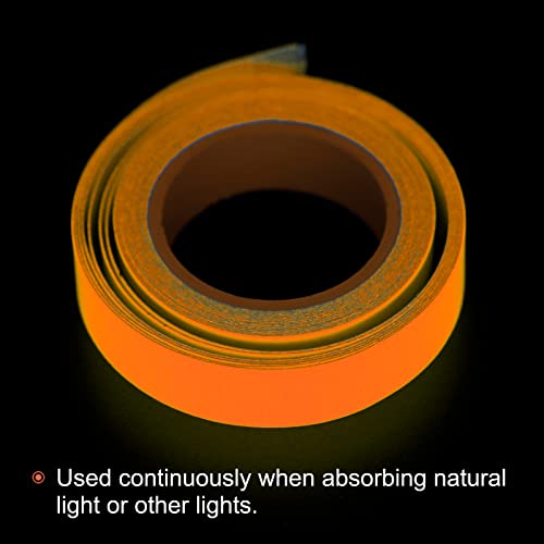 Image of MECCANIXITY Glow in The Dark Tape 9.8 Ft x 0.5 Inch Luminous Fluorescent Tape for Night Outdoors Indoors Decorations Signs, Orange Pack of 3