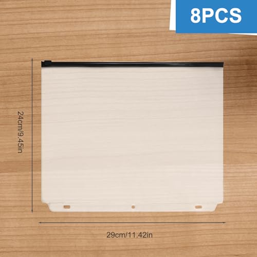 Bolsa transparente con cremallera e insertar páginas impermeables para proteger hojas sueltas 6