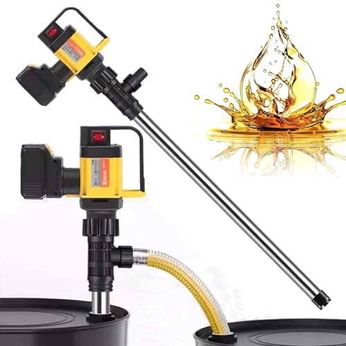 Bomba eléctrica de tambor de aceite, bomba de transferencia diésel de 1000 W, gran succión, 3 velocidades ajustables, tubo de acero inoxidable para líquidos de viscosidad media/alta