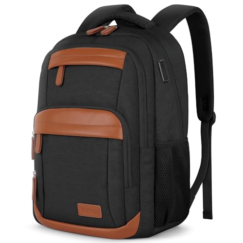 VSNOON Travel Laptop Backpack, 15.6 inch Work Bag School Laptop Bag with USB Charning Port, Water Resistant Laptop Rucksack for Men Women, Lightweight Business Backpack Mens, Gift, Black Brown VSNOON Travel Laptop Backpack, 15.6 inch Work Bag School Laptop Bag with USB Charning Port, Water Resistant Laptop Rucksack for Men Women, Lightweight Business Backpack Mens, Gift, Black Brown