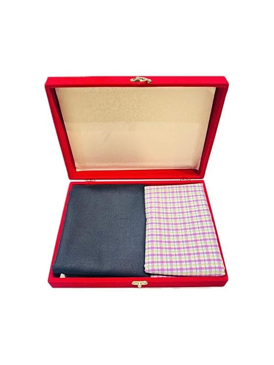 raymond fabrics Trouser Shirt Fabric VELVET Combo Box (Unstitched, All Weather Fabric) (PINK CHECK SHIRT+BLACK PANT)-picture-29