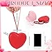 Abbylike 2 Pcs Valentine's Day Heart Shaped Coin Purse PU Leather Coin Pouch Coin Holder Pink and Red Handbag with Hand Strap for Anniversary, Wedding, Shopping, Dating, Women Gift
