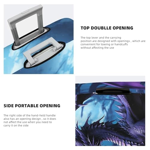 Purple Dragon Purple Moon Luggage Cover Personalized Elastic Washable Suitcase Cover Luggage Protector Auti-Scratch Suitcase Case Protector Fits 18-32 Inch Luggage4