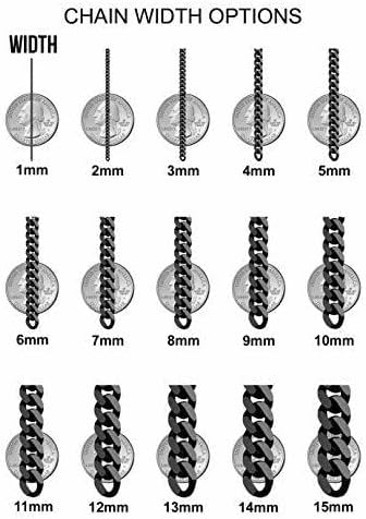 Miniatura 4 de Cadena de oro amarillo macizo de 14 quilates, 0.049in, 0.059in, 0.079in, 0.098in, 0.118in, con cierre de mosquetón (7, 8, 16, 18, 20, 24 o 30