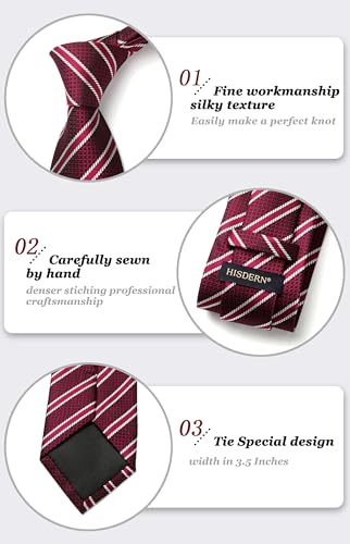 Image of Enlision Ties for Men Solid Color 3.35 inch Formal Business Necktie Classic Satin Mens Wedding Party Ties