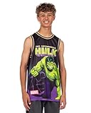 Marvel The Incredible Hulk Basketball Jersey Men's Unleash The Fury Athletic Gym Tank Top (Medium) Purple