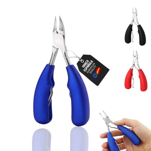 Tirimbeles® Corta Uñas Adulto para Pies y Manos | Alicate Uñas Acero Inoxidable | Cortauñas Profesional Uñas Gruesas y Encarnadas | Mango Antideslizante | Uso Cómodo y Seguro Sin Cortes (Azul)