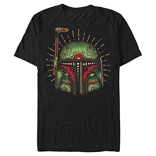 Mens Star Wars Sugar Skull Boba Fett Glow T-Shirt - Black - 2X Large