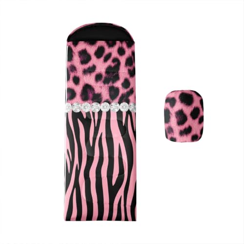 Bolsa de dormir Feelyou Glitter Leopard Zebra con saco de compresión miniatura 1