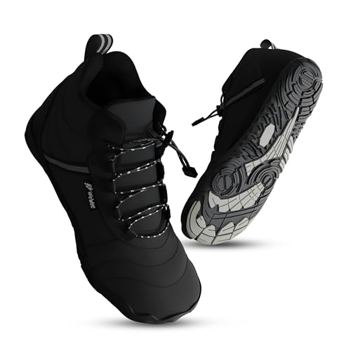 WeWee® Barfußschuhe Winter Damen & Herren [35-47] für freie Füße iauch m Herbst I Plüsch gefütterte Minimalschuhe für warme Füße I Breite Zehenbox Schuhe