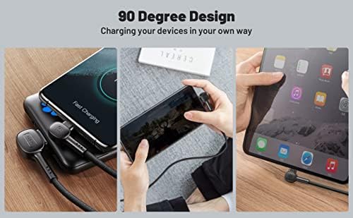 INIU USB C Charger Cable, 90° Degree [2+2+0.5m] Type C Cable 3.1A QC Fast Charging, Nylon Braided USB C Cable for Samsung Galaxy S22 S21 S20 S10 S9,Huawei P30 20 Google Pixel Xiaomi Switch etc.