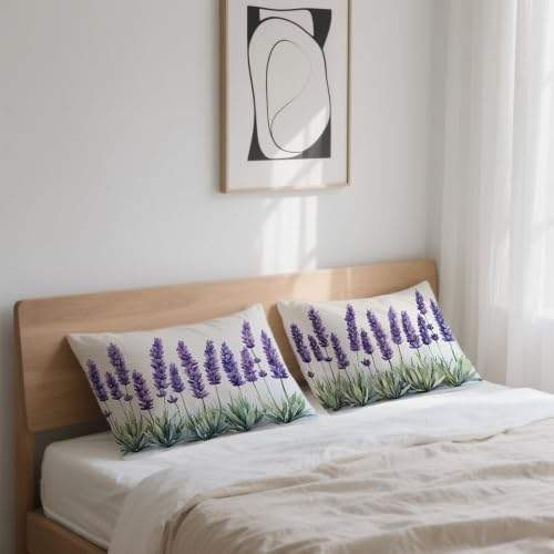 Housse coussin 50x70 violet lot de 2 imperméable pour canapé