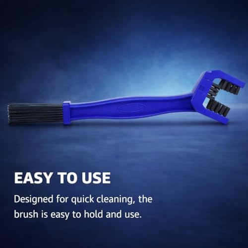 Image of Bike Chain Cleaning Brush Pack of 2 | Chain Cleaner Tool for Motorcycle, Bicycle & Scooter Chain, Sprocket and Gear Cleaning (Black & blue)