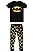 Pigiama lungo da uomo, in cotone, con personaggi dei fumetti DC, Marvel, Guerre Stellari, Transformers, Harry Potter, ecc. Batman nero/giallo pipistrello S