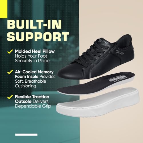 Image of Skechers Men's Court Break - Double Vented Hands Freee Slip-ins | Casual Shoe, Air-Cooled Memory Foam, No Tie Fit, Hands Free Slip-ins