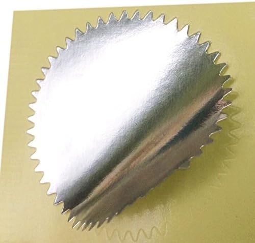 1000pcs Silver Embossing Stickers Blank Metallic Certificate Seals Embossed Foil Scallop Edge Stickers Embosser Stamp Sealing Blank Certificate Round Self-Adhesive Notary Seals