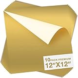 Dysania Gold HTV Heat Transfer Vinyl Bundle - 10 Pack (12' x 12') Gold HTV Vinyl, Pu Iron on Vinyl for T-Shirt,Easy to Cut & Weed for Heat Vinyl Design
