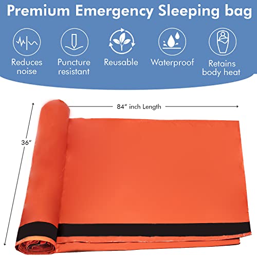 Novamedic Emergency Survival Sleeping Bag 5 Pack, 84"X36", Waterproof Thermal Bivy Sack For Camping, Hiking, Outdoor, Activities & Travel, Durable, Lightweight & Compact Blanket #TOP1
