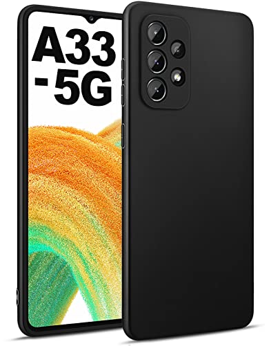 BENNALD Funda Compatible con Samsung Galaxy A33 5G, TPU Fundas Carcasa táctil Funda Mate Funda TPU Suave y Flexible Carcasa para Samsung Galaxy A33 5G- Negro Cover