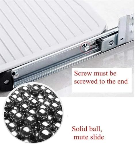 Guías de Cajón con Rodamientos de Bolas para Extensión Completa, Bandeja Deslizante para Teclado para Organizador Bajo Escritorio para Gestión de Cables y Soporte para Tira de Energía (Blanco) miniatura 6
