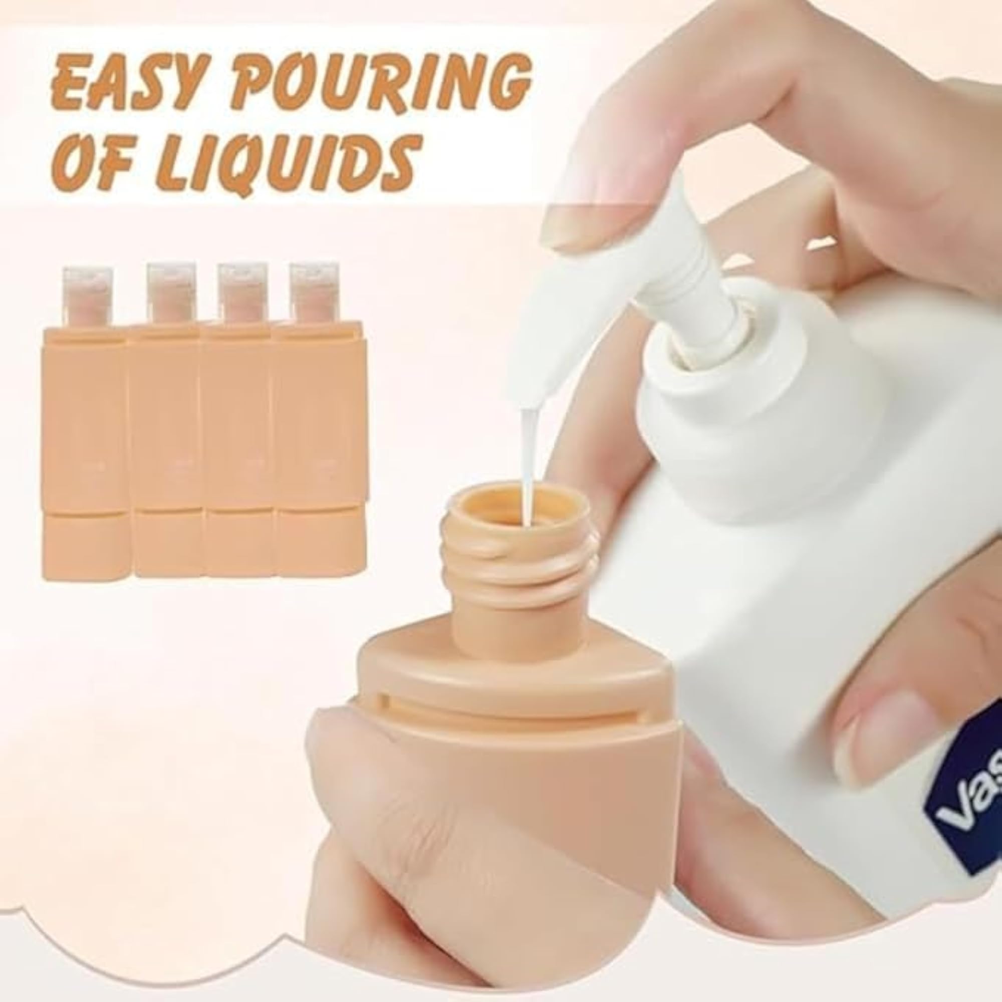 4 in 1 Refillable Travel Bottle Set, 60ml Leak-Proof Toiletry Containers