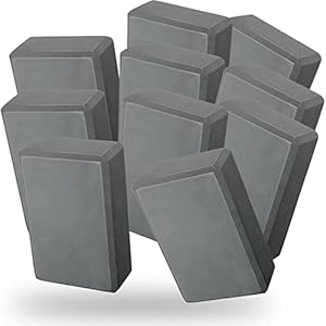10 Pcs Yoga Blocks Eva Foam Blocks Supportive Yoga Brick Soft Non Slip Gymnastic Blocks Lightweight Dance Blocks for Stretching Yoga Accessories for Women Yoga, Pilates, Meditation (Gray)