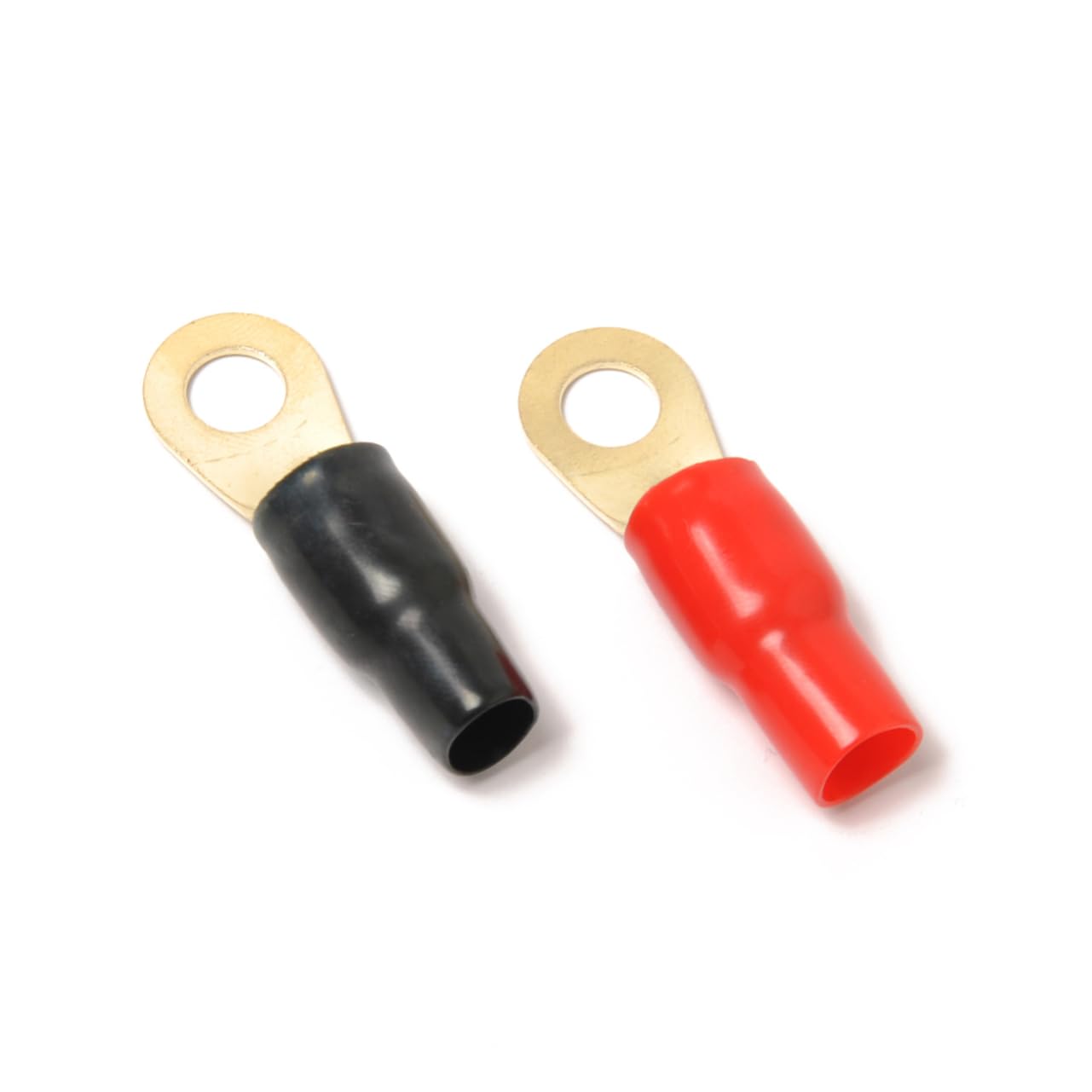 SEWACC 2Pairs Crimp Terminals Gold Plated Copper Insulated Ring Connectors with Boots for Auto Garage and Workshop Use Flow and Corrosion Resistance