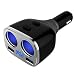 Produktbild SODIAL KFZ-Ladegeraet 2-Steckdosen Zigarettenanzuender-Adapter Buchse Splitter Separater Schalter 12/24V 80W mit Spannung Display Dual USB 3.4A fuer iPhone iPad Android