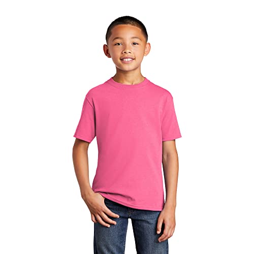 Port & Company - Youth Core Cotton Tee M Neon Pink*3