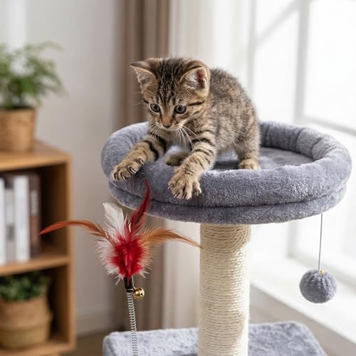 Torre para gatos interior con 3 casas y rascadores miniatura 5