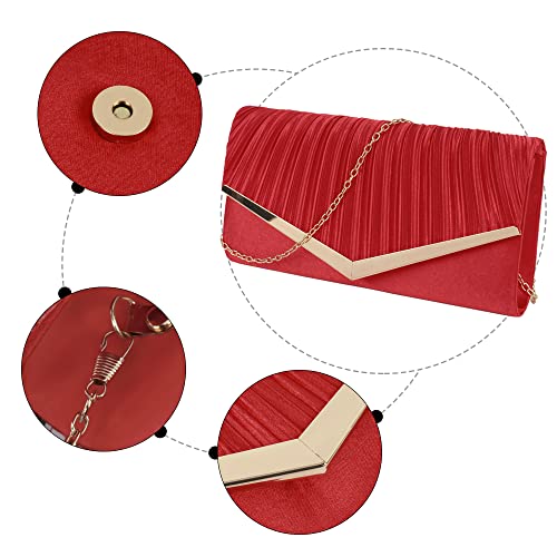 Image of Queena Womens Shiny Glitter Evening Clutch Envelope Handbag Chain Purse for Wedding Party Prom Gift for Mom Wife Girlfriend