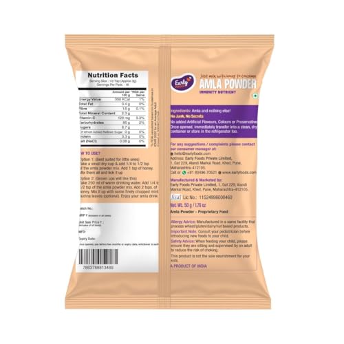Image of Early Foods - Trial Pack Combo Amla & Dates powder | Indian Gooseberry Powder | Kharik mix | No Maltodextrin | No Added Flavours 50 gms + 50 gms