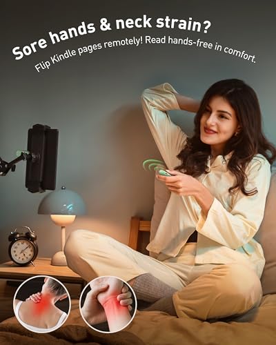 Maxonar 2 in 1 RF Fernbedienung Seitenwenden für Kindle mit Magnetischer Ladefunktion, Kindle Clicker Page Turner Kompaktes Körper Kompatibel mit Kindle Paperwhite/Kindle Oasis/Kindle Scribe, Schwarz