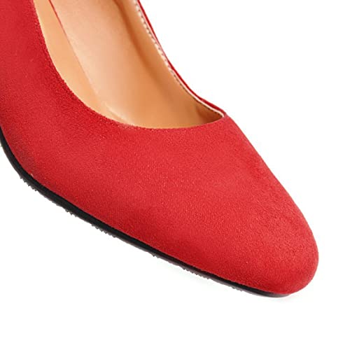 DEERBUNNY Elegant Womens Suede Chunky Block Heels Pumps Ankle Strap Round Toe Mary Jane Shoes Work Office Dress Shoes3