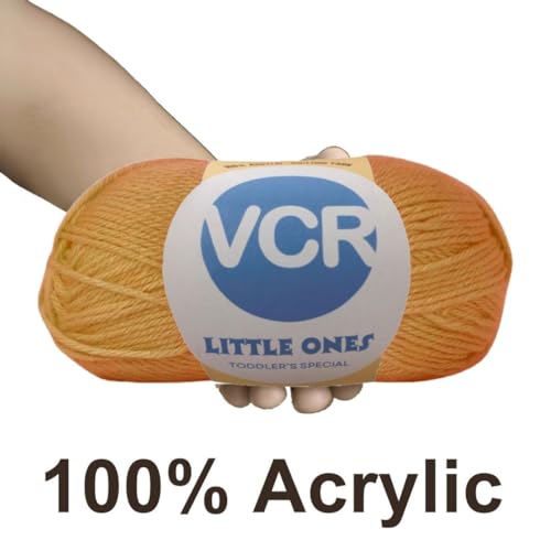 Image of VCR Yellowish Orange Yarn, 100 Grams Hank, 190 Meters Length, Acrylic Ball for Crochet and Knitting, Soft Crosia Threads, Pack of 1 Yarn, Suitable for DIY Crafts