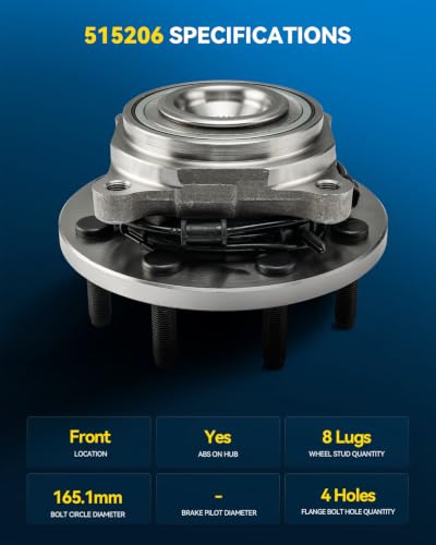 Image of PHILTOP 515206 x2 Front Wheel Bearing Hub Assembly for Ram 2500 /3500