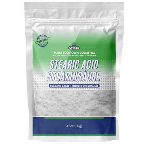 Myoc white stearic acid powder (110gm) cosmetic grade, soap, cream, lotion, detergent, shaving cream shampoo, |preservative, smoother, thickener