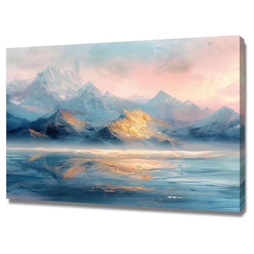 Peinture abstraite de montagnes encadrée WODJEM art mural premium