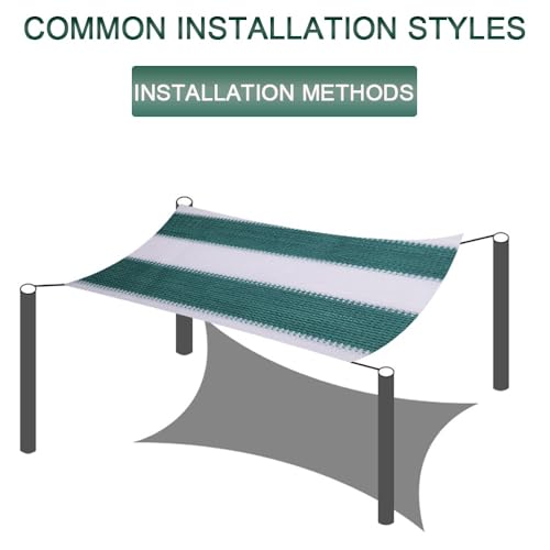 Toldo para patio al aire libre con rayas verdes refugio solar de 2 x 15 m 4