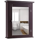 【Material duradera】 Hecho de material MDF de alta calidad para garantizar que el armario de pared sea más estable y con una gran capacidad de carga.Con pintura seleccionada,el gabinete de baño es duradero y resiste a la humedad.Es adecuado para el baño, la oficina, la cocina, etc.Larga vida garantizada.