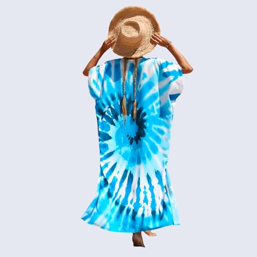 Image of Miss Lavish London Long Kaftan Dress for Women - Summer Printed Plus Size Maxi Caftan
