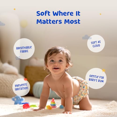 Image of Bumtum Baby Diaper | 0-3 Yrs Baby Freesize | Pack of 1, New Born Baby Diaper, Cloth Diaper, Waterproof Reusable Diaper, 5hrs Absorbency, Ultrahygiene, Washable, Cotton, Extra Soft (Watermelon Red)