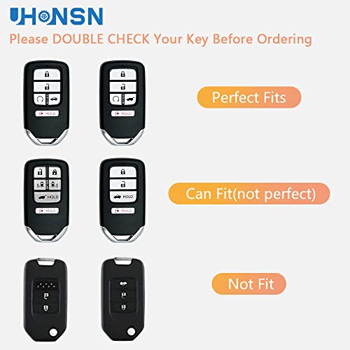 Uhonsn Key Fob Cover For Honda Accessories Accord Civic Car Keychain Case Smart Remote Keys Protector Pilot Odyssey 2017-2021 Keycover White #TOP1