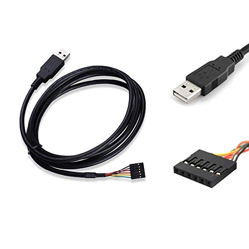 Youtang TTL-232R-3V3 USB to TTL Serial 3.3V Adapter Cable 6 Pin Female Socket Header UART Serial FT232 Chip Download Cable Windows 10 8 7 Linux MAC OS