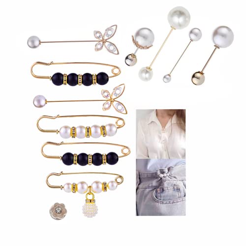 Lapel Pin Set,Brooches & Pins Badges Cover Up Buttons for Women Shirts,Faux Pearl Brooch Pins,Sweater Shawl Clips,Cuff Links, No Sew Waist Buckle to Extend/Reduce,Skirt Jeggings,Different Sizes (12) Lapel Pin Set,Brooches & Pins Badges Cover Up Buttons for Women Shirts,Faux Pearl Brooch Pins,Sweater Shawl Clips,Cuff Links, No Sew Waist Buckle to Extend/Reduce,Skirt Jeggings,Different Sizes (12)