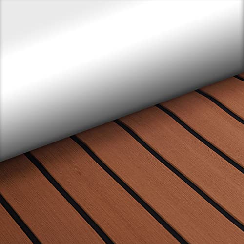 SOULONG Schaum Teak Bodenbelag Fußboden Teak Selbstklebend Matt Yacht Fit für Yacht und Wohnmobil, 240 * 90 * 0.6cm(Grau)