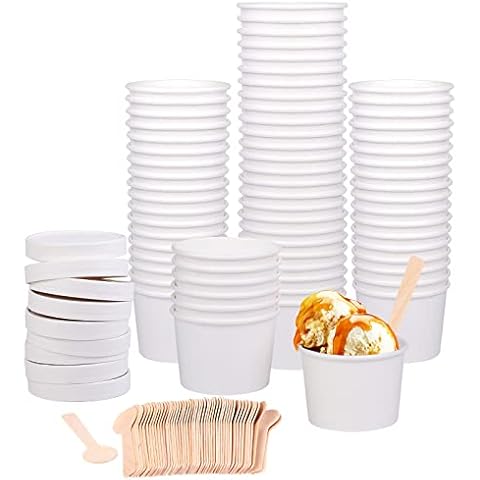 Ruisita Eisschalen mit Deckel und Löffeln Cover